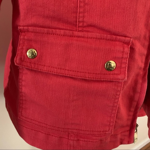 •Liz Claiborne• Coral Denim Zipper Jacket-Size XL - Picture 4 of 9